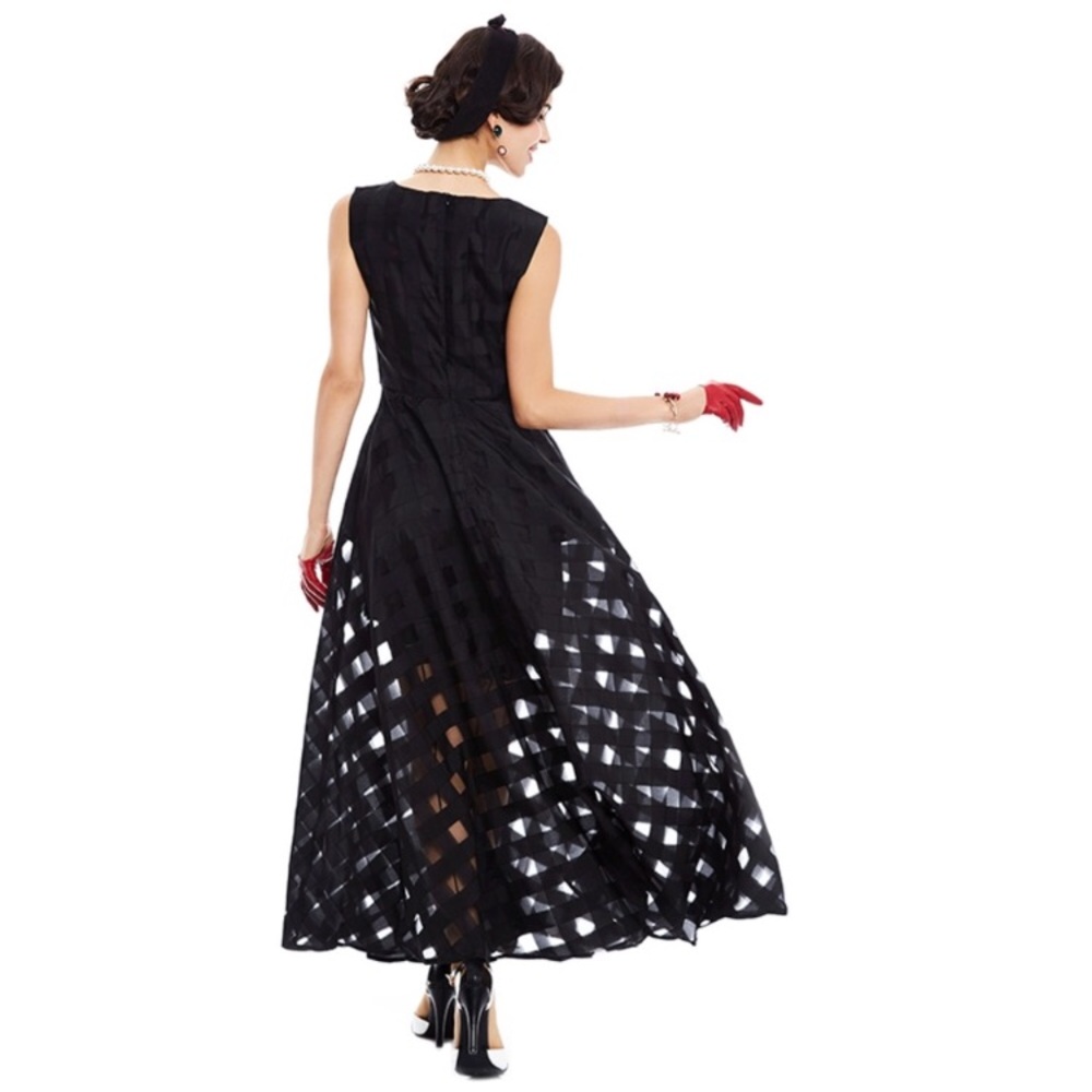 Take $10 off ,Black mess A-line dress - Picture 3 of 4
